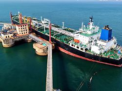an oil tanker unloads imported crude oil at qingdao port in east china s shandong province july 6 2026