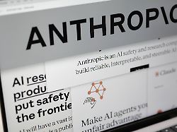 file pages from the anthropic website and the company s logo are displayed on a computer screen in new york feb 26 2026