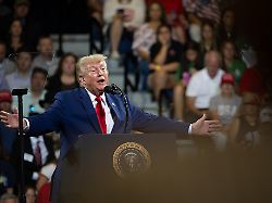july 22 2026 marietta georgia usa president donald trump greets crowd at a rally at wheeler high school north of atlanta