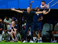 miami gardens florida usa 20260711 englands trener thomas tuchel under kvartfinalen i fotball vm 2026 mellom norge og england pa miami stadion