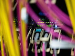 netzwerkkabel sind in einem rechenzentrum zu sehen
