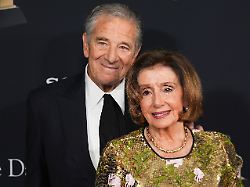 paul pelosi left and nancy pelosi arrive at the pre grammy gala on saturday jan 31 2026 at the beverly hilton hotel in beverly hills calif