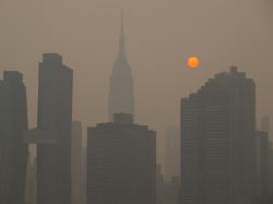 photo by ndz star max ipx 2026 7 16 26 a view of the manhattan skyline as wildfire smoke from canada cause hazy conditions on july 16 2026 in new york