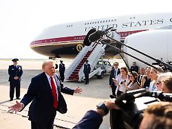president donald trump speaks with reporters before boarding the new air force one wednesday july 1 2026 at joint base andrews md