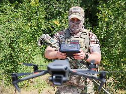 russia july 31 2024 a serviceman launches a drone on the zaporozhye front of russia s special military operation