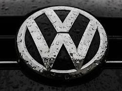 raindrops are seen on the logo of volkswagen car in krakow poland on october 5 2016 1