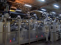 robots weld zeekr car bodies at zeekr s factory in ningbo china april 20 2025