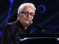 rome italy rome rai studios formerly dear tv show tale e quale show pictured gianni ippoliti imitating peppino di capri