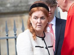 sarah ferguson the duchess of york depart an easter service at st george s chapel windsor castle london england uk on sunday 20 april 2025