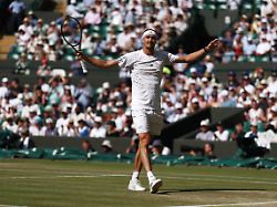 tennis wimbledon all england lawn tennis and croquet club london britain july 8 2026 germany s alexander zverev reacts during his quarter final match against taylor fritz of the u s