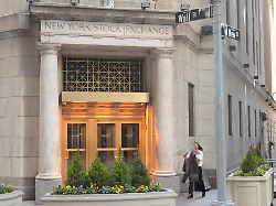 the new york stock exchange is seen in the financial district in manhattan new york city