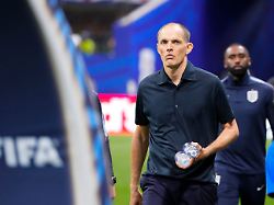 thomas tuchel head coach of england looks on during the fifa world cup 2026 round of 32 match between england and congo dr at atlanta stadium on july 1 2026 in atlanta united states