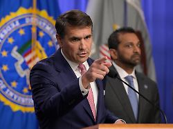 u s attorney general todd blanche and fbi director kash patel hold a news conference to discuss tren de aragua developments in washington united states on july 1 2026