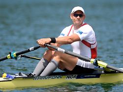 epa04313689 olaf tufte from norway in action during the men single sculls final a at the rowing world cup on lake rotsee in lucerne switzerland sunday july 13 2014
