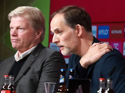v l vorstands vorsitzender oliver kahn neuer trainer thomas tuchel pressekonferenz vorstellung portraet portrait fussball 1 bl fc bayern muenchen 25 03