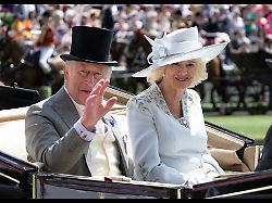 16 06 2026 ascot united kingdom king charles iii an queen camilla arriving on the opening day of royal ascot united kingdom