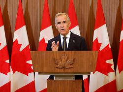 august 22 2026 ottawa on canada prime minister mark carney speaks about canada s response to new u s tariffs during a news conference on parliament hill in ottawa on saturday aug 22 2026