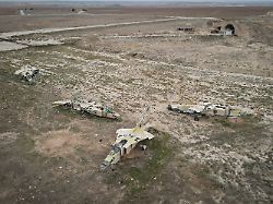decommissioned syrian air force planes are seen at the abu al duhur military airport east of idlib following the takeover of the area by syrian opposition fighters on saturday dec 7 2024