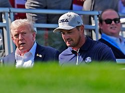 golf ryder cup 2025 farmingdale new york usa 26 sep 25 golf ryder cup 2025 bethpage black course image shows president donald trump usa and bryson dechambeau usa
