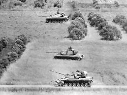 israeli tanks advance through roads and fields in the vicinity of marjaayoun southern lebanon thursday june 10 1982 as israeli troops continue to move northward