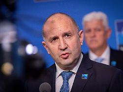 july 8 2026 ankara turkey bulgarian president rumen radev answers questions from journalists during a doorstep ahead of the main meeting of the nato summit