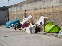 moroccan migrants are sleeping in tents and cardboard boxes in ceuta on august 18 2026