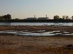 paks nuclear power plant with the partially dried up danube riverbed in dunaszentbenedek hungary july 31 2026