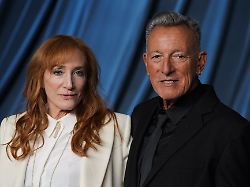 patti scialfa left and bruce springsteen arrive at the fifth annual academy museum gala on saturday oct 18 2025 at the academy museum of motion pictures in los angeles