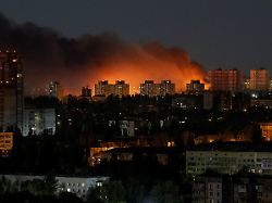 smoke rises in the city during a russian missile strike amid russia s attack on ukraine in kyiv ukraine july 30 2026
