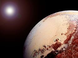 the surface of pluto in the light elements of this image were furnished by nasa